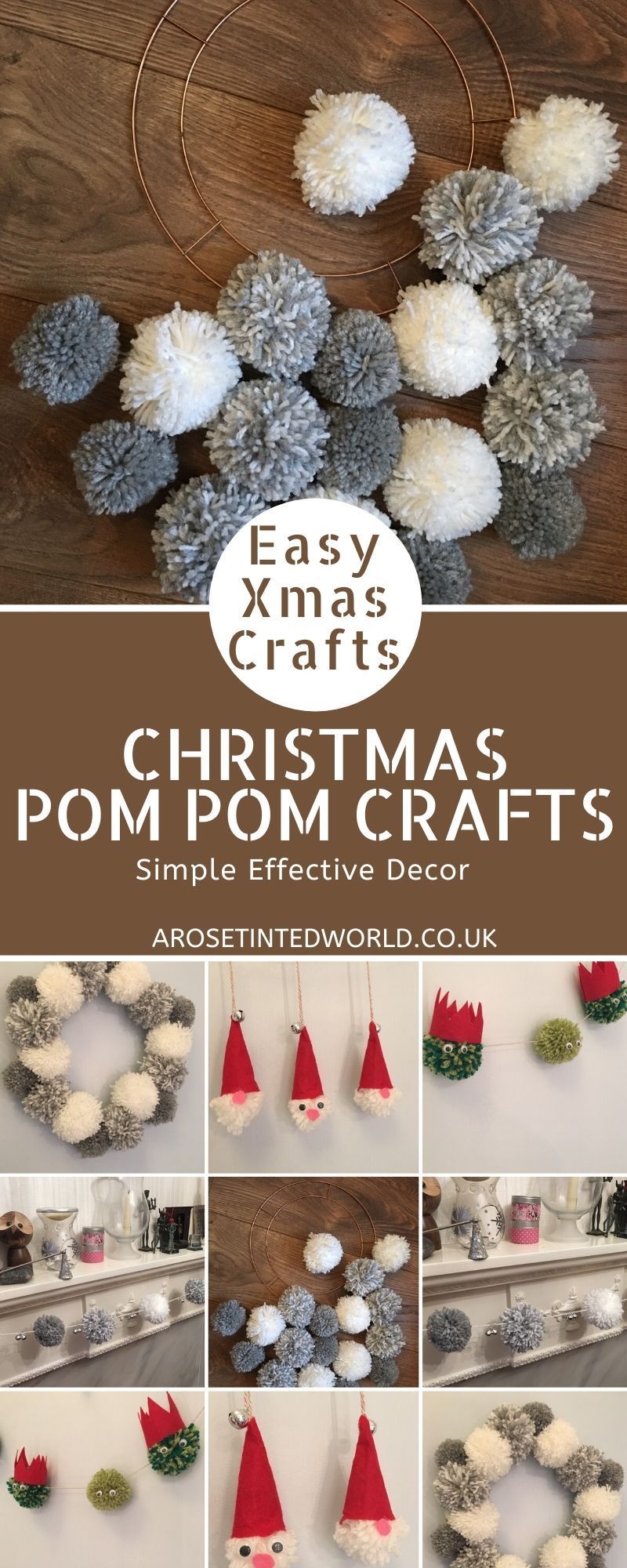 Christmas Pom-Pom Crafts - make these pretty and simple Christmas decorations -   11 xmas decorations diy kids how to make ideas