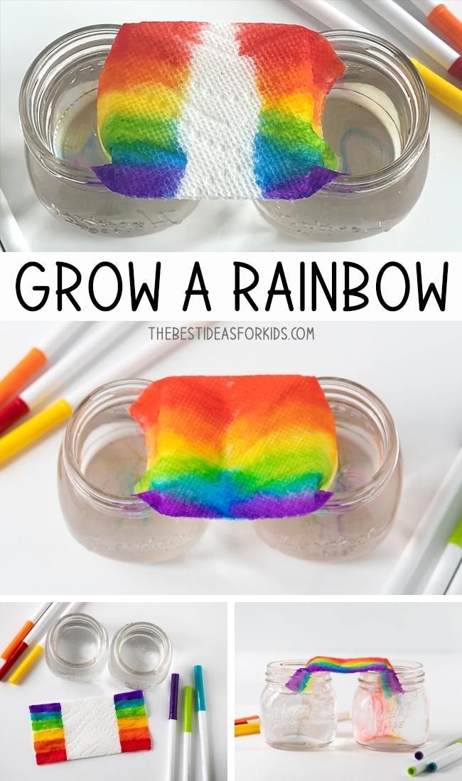 Grow a Rainbow Experiment -   13 diy projects for kids ideas