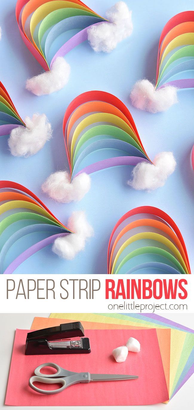 Rainbow Craft: How to Make Paper Strip Rainbows -   13 diy projects for kids ideas