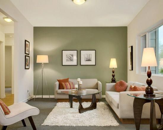 Wonderful Sage Green Living Room Ideas: Contemporary Living Room With Terra Cott... -   13 sage green living room ideas