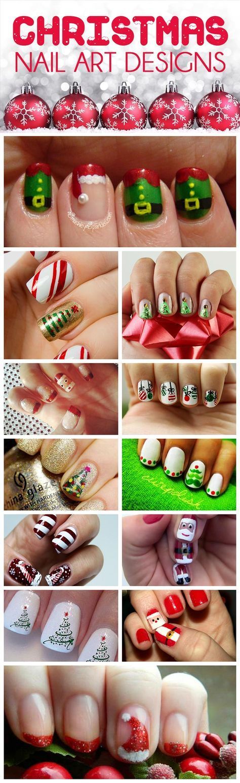 20 Fabulous and Easy DIY Christmas Nail Art Design Tutorials -   15 xmas nails christmas santa hat ideas