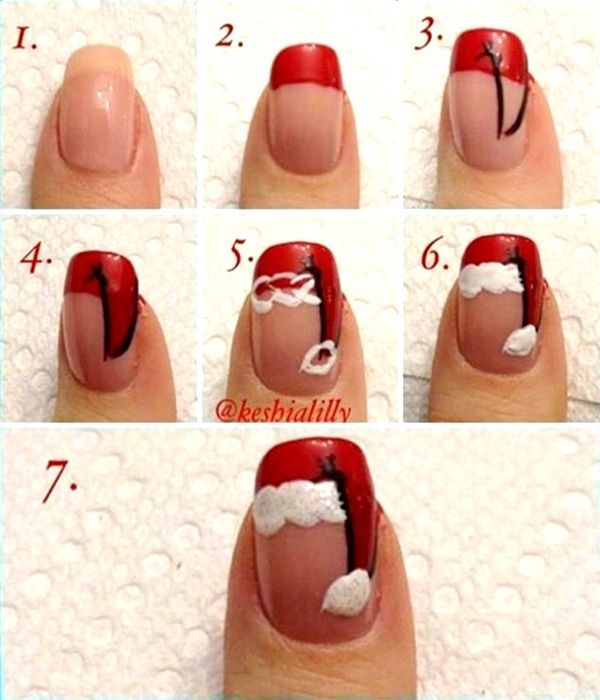 Easy DIY Christmas Nail Art Ideas Tutorials -   15 xmas nails christmas santa hat ideas