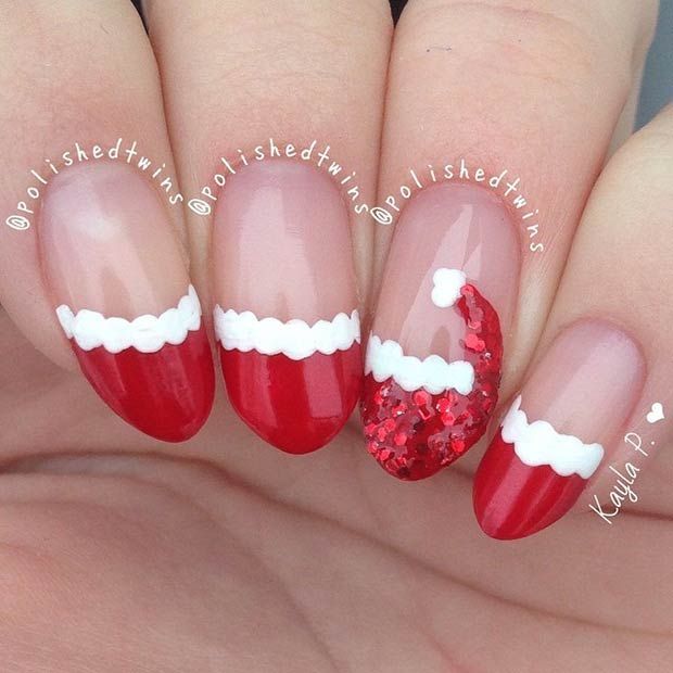 71 Christmas Nail Art Designs & Ideas for 2019 | Page 2 of 7 | StayGlam -   15 xmas nails christmas santa hat ideas