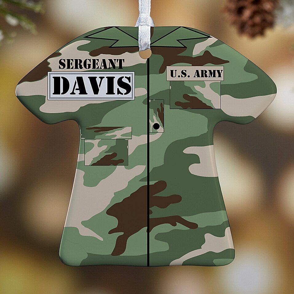 Army Uniform 1-Sided Christmas Ornament -   16 disguise a turkey project boy army ideas