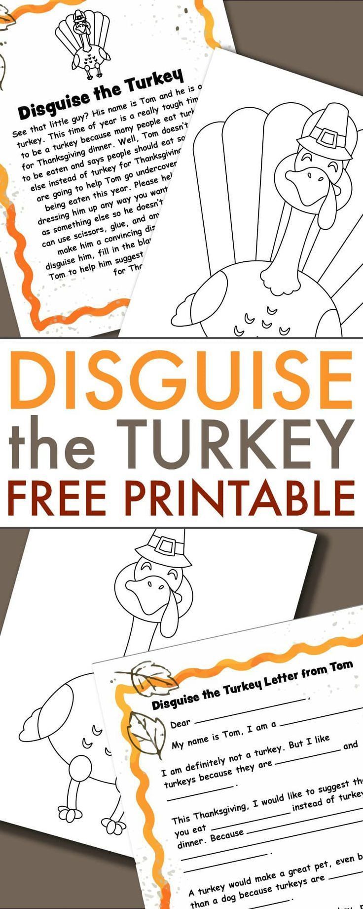 A Turkey in Disguise Project Free Printable Template -   16 disguise a turkey project ideas