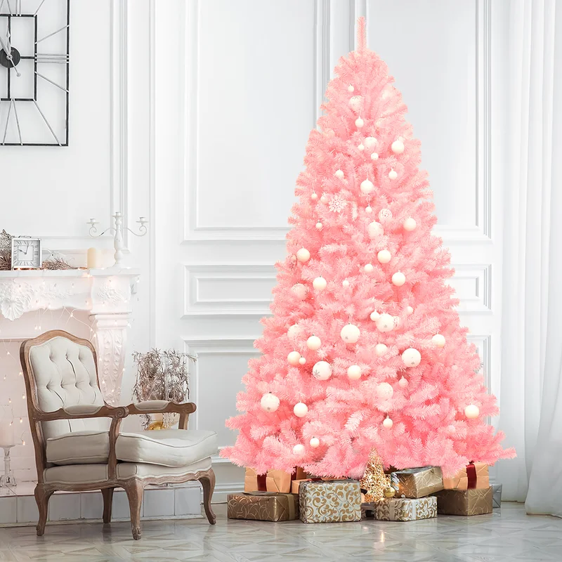 Hinged Full Fir 7.5' PinkArtificial Christmas Tree -   17 christmas tree decor 2020 pink ideas