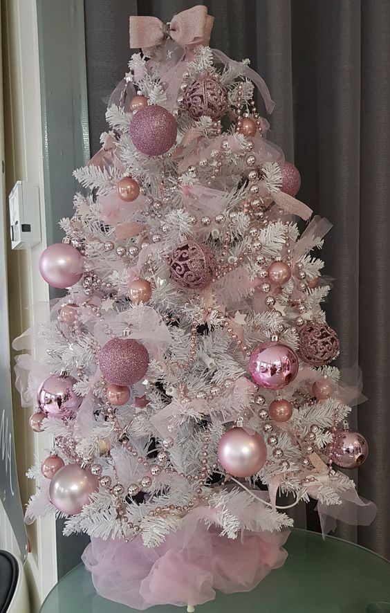 30 Pink Christmas Tree Ideas that'll give your Home a Girly & Romantic Vibe - Hike n Dip -   17 christmas tree decor 2020 pink ideas
