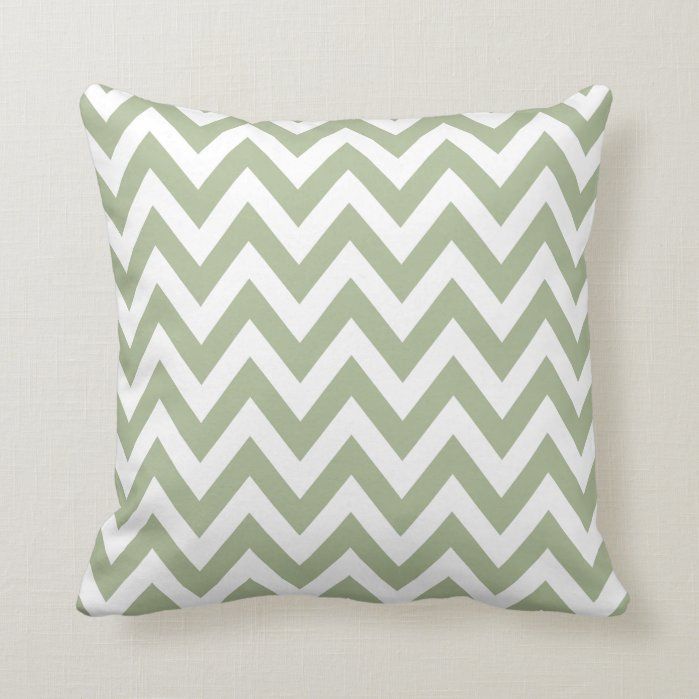 Sage Green Chevron Zigzag Pattern Throw Pillow -   17 sage green living room decor inspiration ideas