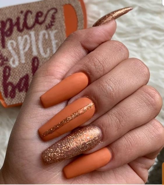 40+ Insanely Cute Thanksgiving Nails That You Need To Try This Year -   17 thanksgiving nails acrylic coffin simple ideas