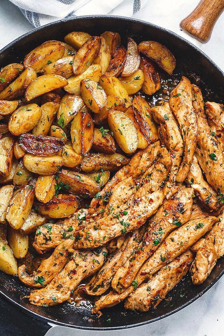 Garlic Butter Chicken and Potatoes Skillet -   18 dinner recipes for two chicken ideas