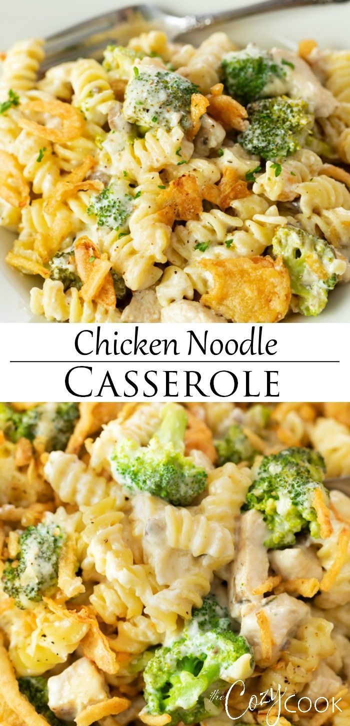 Cheesy Chicken Noodle Casserole -   18 dinner recipes for two chicken ideas
