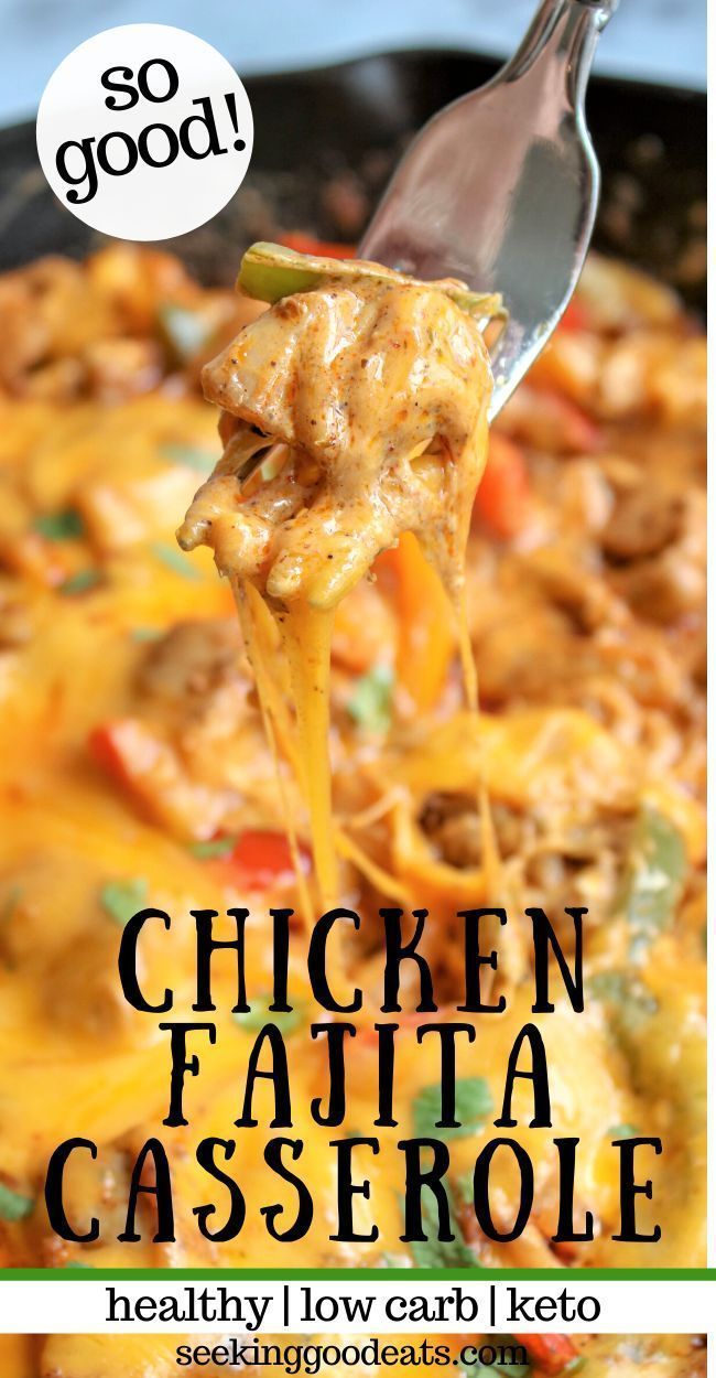 Chicken Fajita Casserole Mexican Recipe (Low Carb & Keto) -   18 dinner recipes for two chicken ideas
