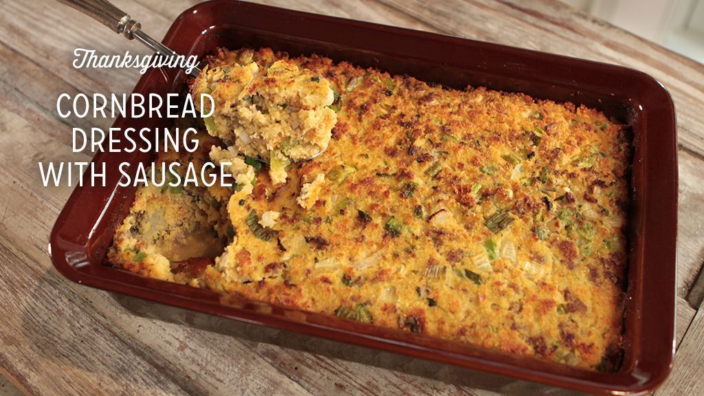 Southern Cornbread Dressing with Sausage Recipe - Paula Deen -   18 dressing recipes cornbread corn bread ideas