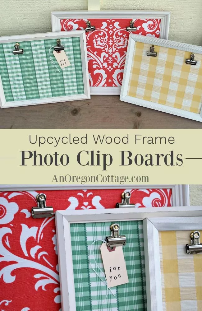 Quick Gift Idea: Clip Photo Board (From Thrift Store Frames) | An Oregon Cottage -   18 fabric crafts to sell gift ideas