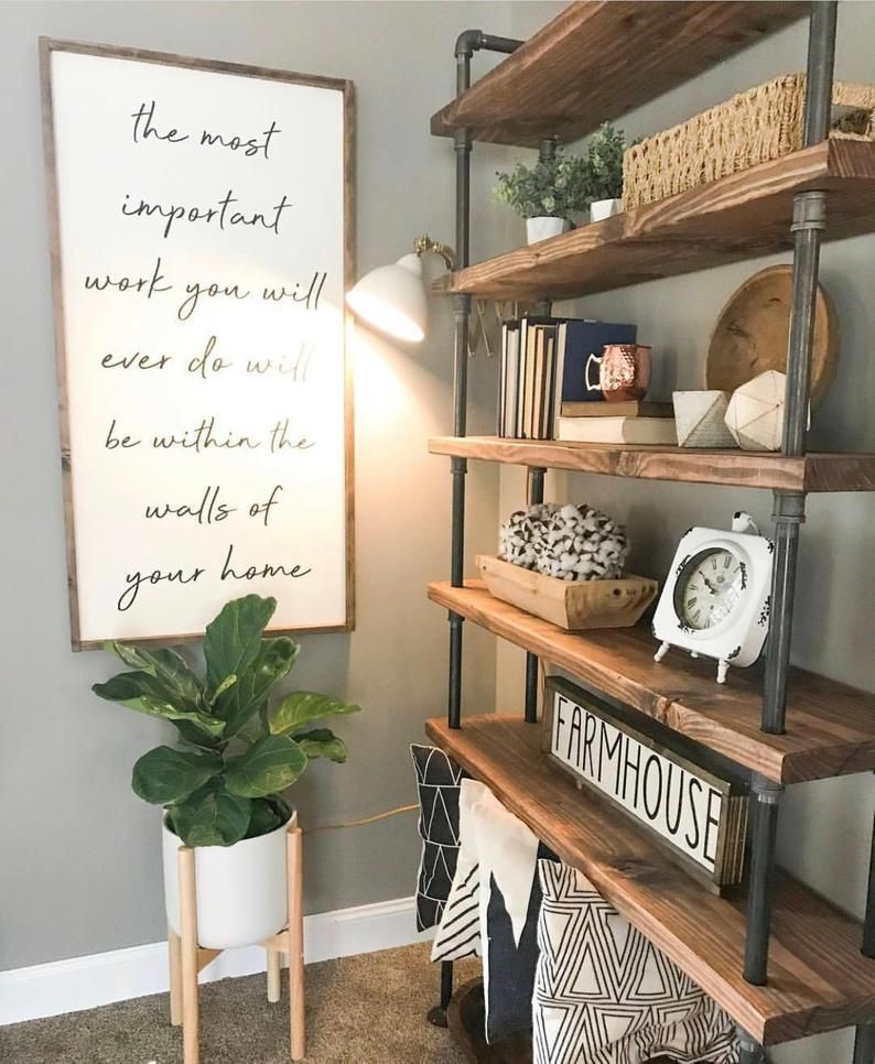 The most important work you will ever do will be within the walls of your home / large farmhouse sign -   18 home decor signs living room ideas