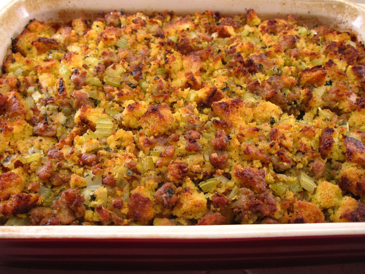 Cornbread Dressing with Sausage -   18 stuffing recipes for thanksgiving with sausage cornbread dressing ideas