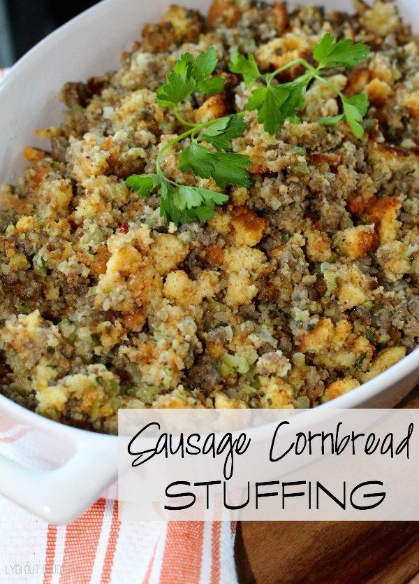 Simple Cornbread Stuffing with Sausage -   18 stuffing recipes for thanksgiving with sausage cornbread dressing ideas