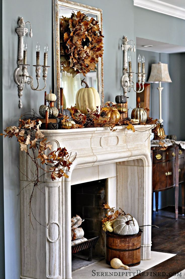 Fabulous Fall Mantels -   18 thanksgiving decorations for home living rooms ideas
