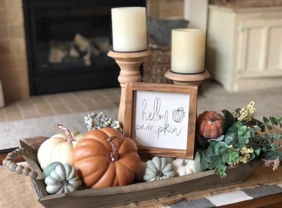 Hello pumpkin sign, fall sign, autumn sign, gift -   18 thanksgiving decorations for home living rooms ideas