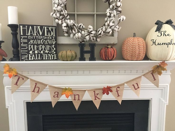 Thankful Banner Burlap Banner Give Thanks Fall | Etsy -   18 thanksgiving decorations for home living rooms ideas