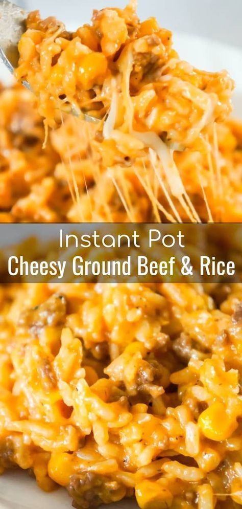 Instant Pot Cheesy Ground Beef and Rice - This is Not Diet Food -   19 dinner recipes with ground beef and rice ideas