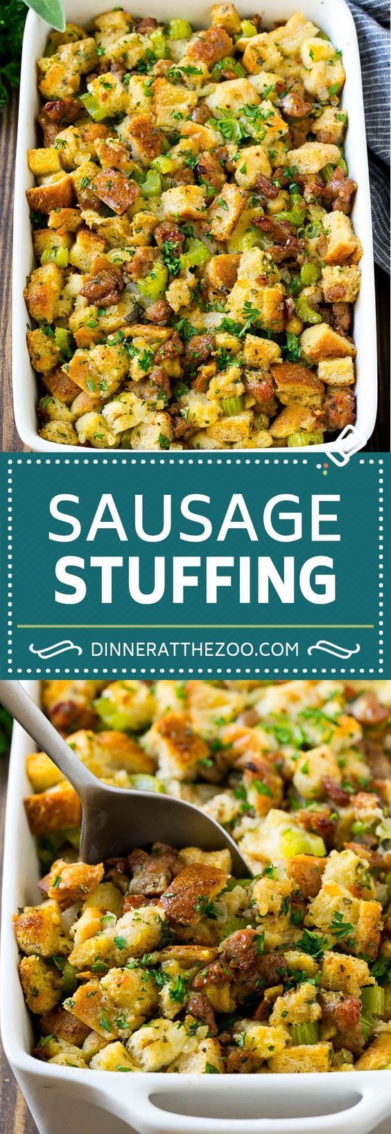 Sausage Stuffing - Dinner at the Zoo -   19 thanksgiving sides recipes make ahead ideas