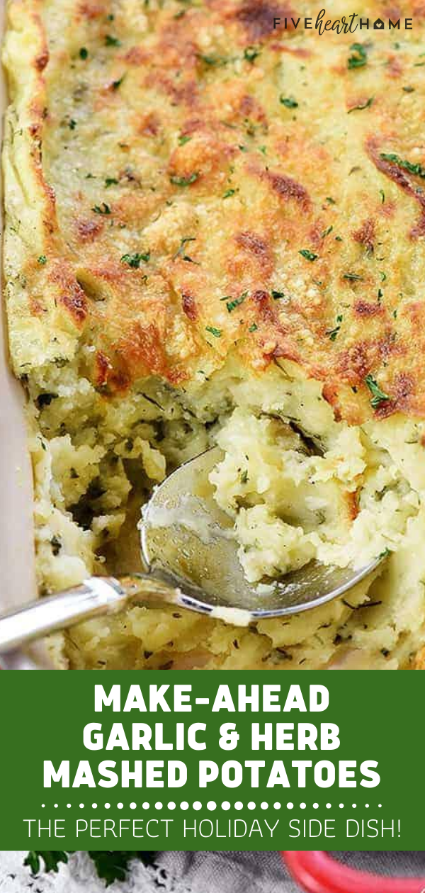 Make-Ahead Garlic & Herb Mashed Potatoes -   19 thanksgiving sides recipes make ahead ideas