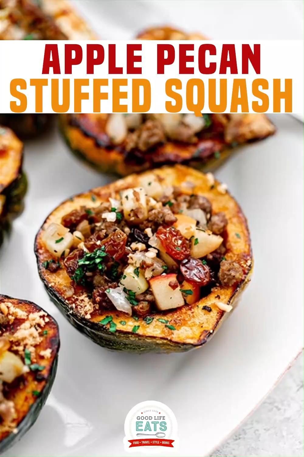 Apple Pecan Stuffed Acorn Squash Recipe! -   19 thanksgiving sides recipes make ahead ideas