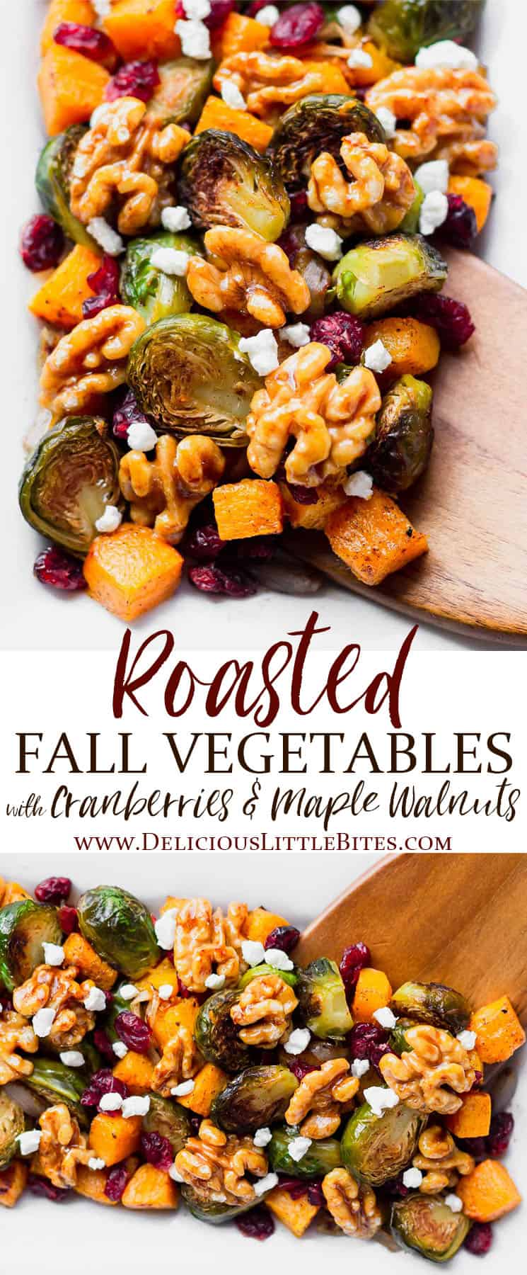 Roasted Fall Vegetables (with Cranberries & Maple Walnuts) - Delicious Little Bites -   19 vegetable sides for thanksgiving dinner ideas