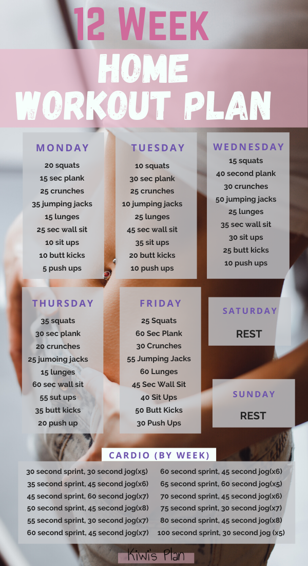 12 Week Home Workout Plan - Kiwi's Plan -   19 workouts for beginners ideas