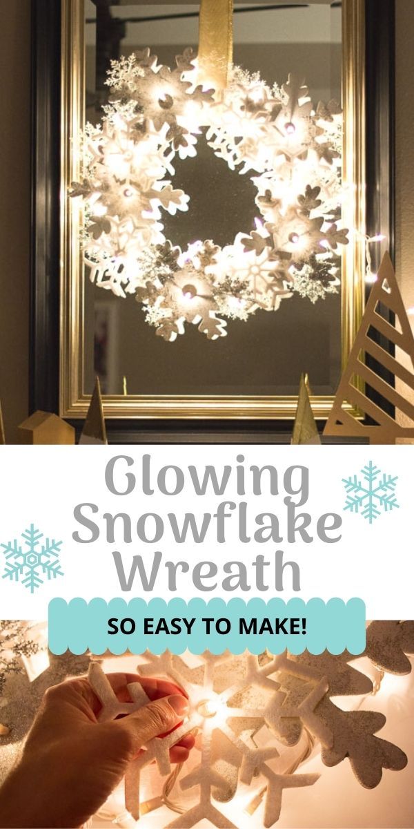 Glowing Snowflake Wreath -   19 xmas crafts decorations christmas lights ideas