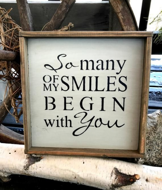 Rustic Framed Sign, So Many Of My Smiles, Valentines Day Decor, Gift For Wife, Wedding Gift, Gift For Friend, Mother's Day Gift, Mom -   20 home decor signs quote ideas