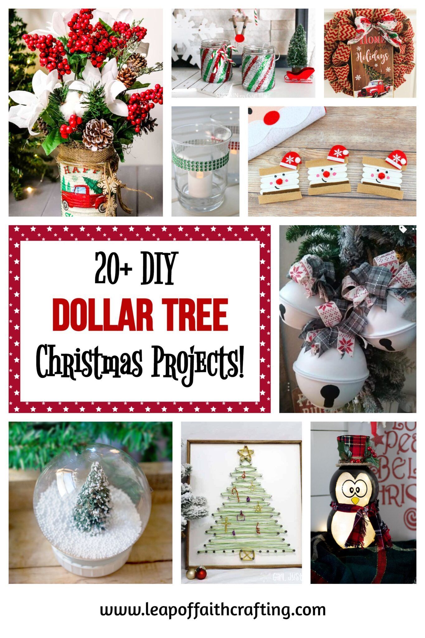 DIY Dollar Tree Crafts for Christmas: Easy and Cheap! - Leap of Faith Crafting -   21 christmas decor diy dollar tree 2020 ideas