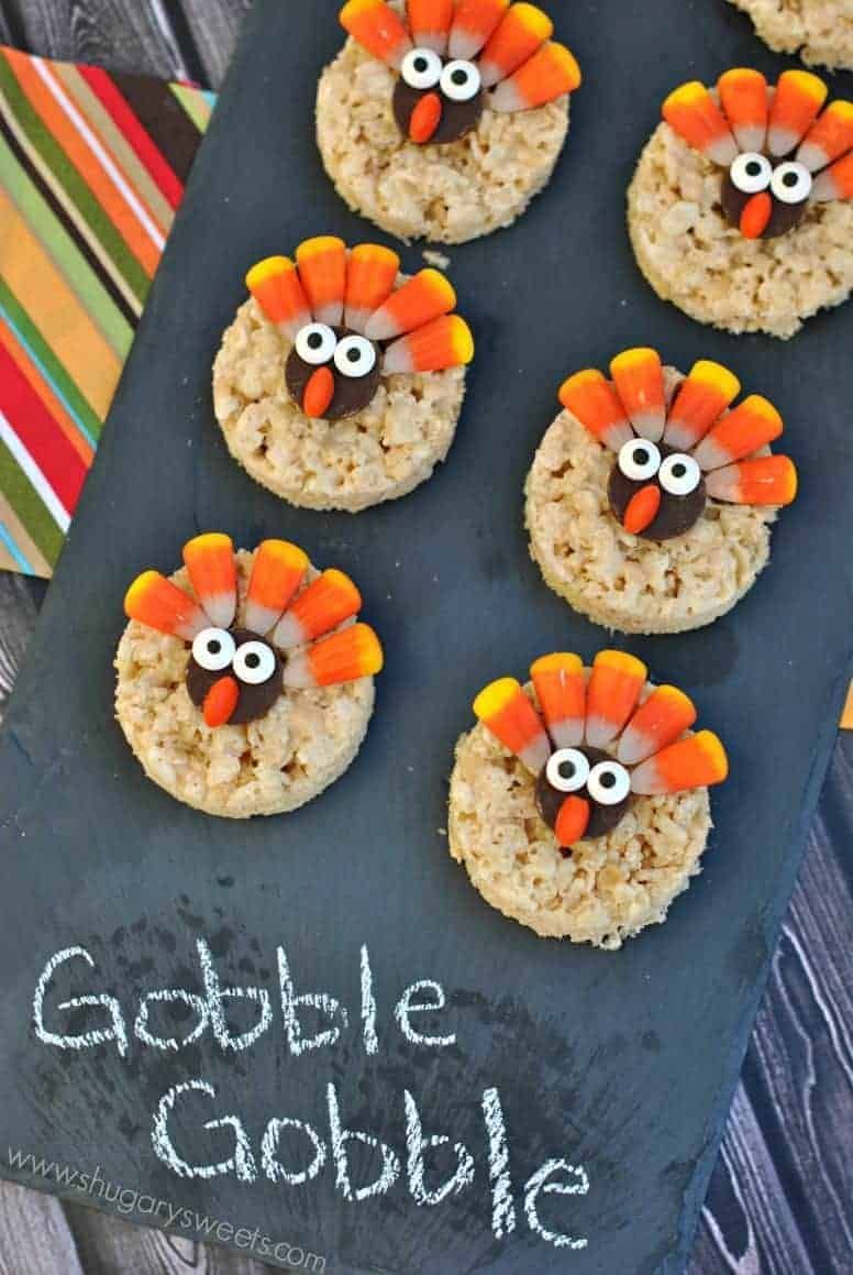 Turkey Rice Krispie Treats - Shugary Sweets -   22 thanksgiving desserts kids cookies ideas