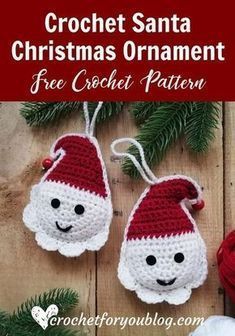 Crochet Santa Christmas Ornament Free Pattern -   23 xmas decorations to make free pattern ideas