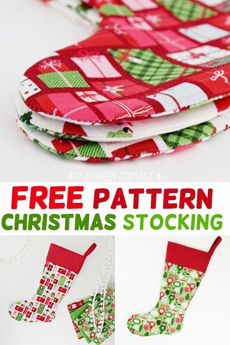 Christmas Stocking Pattern - Free Pattern - AppleGreen Cottage -   23 xmas decorations to make free pattern ideas