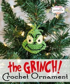 Crochet Grinch Inspired Christmas Ornament • Sewrella -   23 xmas decorations to make free pattern ideas