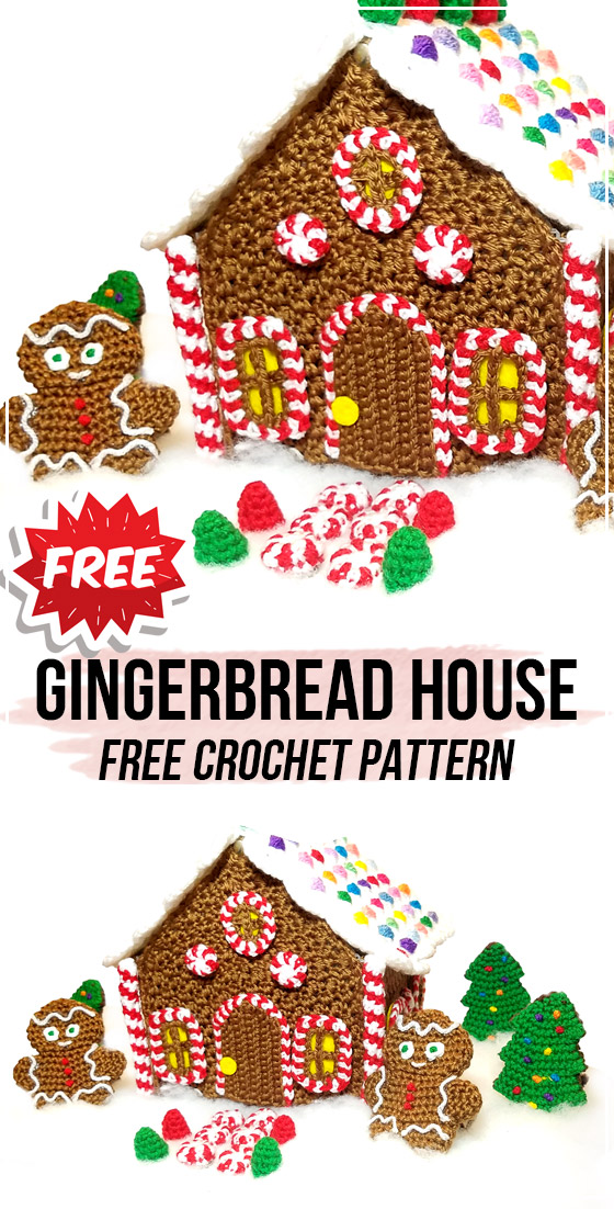 crochet Gingerbread House free pattern -   23 xmas decorations to make free pattern ideas