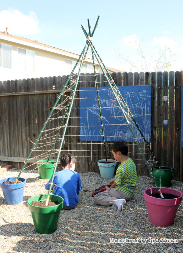 10. Build a Green Bean Tepee -   25 Outdoor Play Areas For Kids Transforming Regular Backyards Into Playtime Paradises