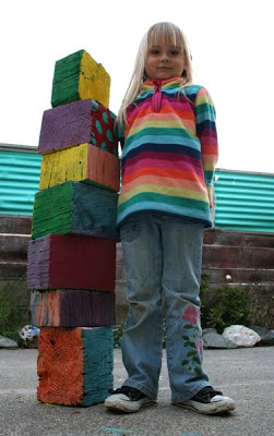 24. Giant Reclaimed Wooden Blocks -   25 Outdoor Play Areas For Kids Transforming Regular Backyards Into Playtime Paradises