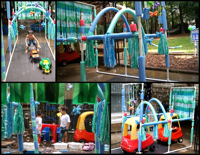 6. Make a PVC Pipe Kiddie Car Wash -   25 Outdoor Play Areas For Kids Transforming Regular Backyards Into Playtime Paradises