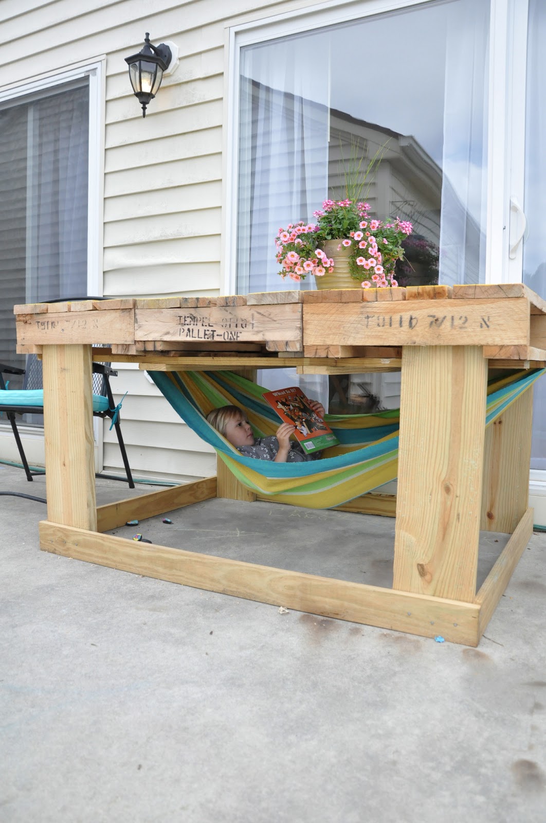 14. Outdoor Table From Pallets -   25 Outdoor Play Areas For Kids Transforming Regular Backyards Into Playtime Paradises