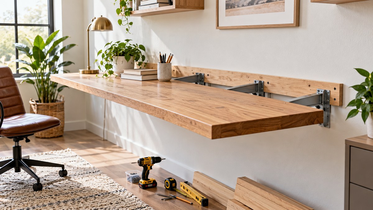 Build a Custom Wall-Mounted Desk for Your Home Office in One Weekend