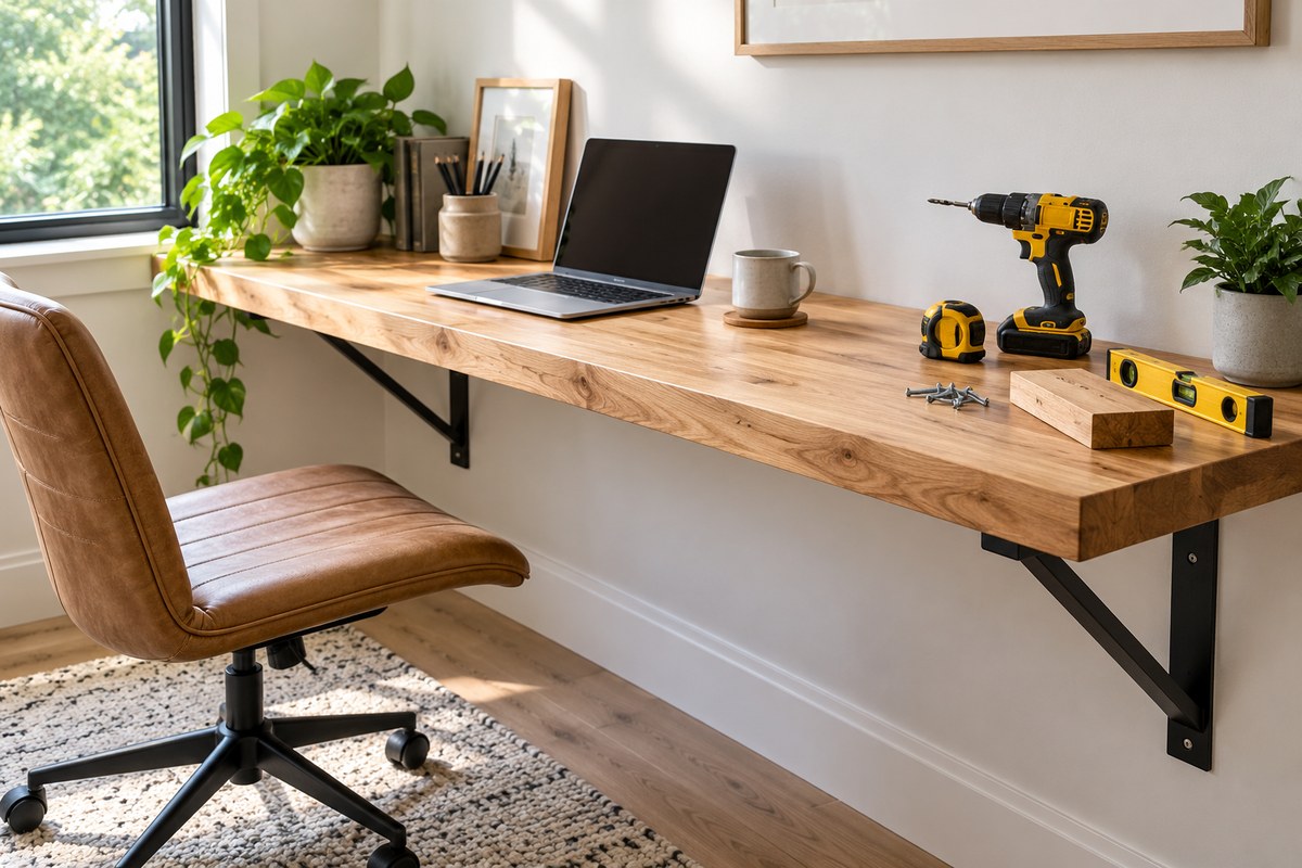 Build a Custom Wall-Mounted Desk for Your Home Office in One Weekend